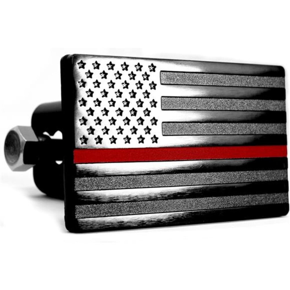 USA Flag Metal Trailer Hitch Cover with Anti-rattle hitch Pin Bolt